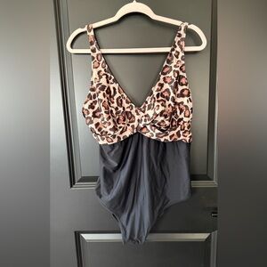Leopard Print One Piece Swimsuit